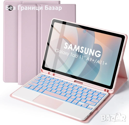 Нов Samsung Galaxy Tab A11 Plus A9 Plus калъф кейс с клавиатура тъчпад подсветка таблет Самсунг, снимка 3 - Друга електроника - 54966967