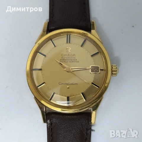 Ω OMEGA Constellation vintage,Gold 18k,Dog leg,Pie Pan,рядък,перфектен, снимка 2 - Мъжки - 48324103