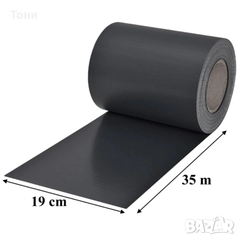 Антрацитна оградна лента 19 см x 35 м – UV устойчива и лесна за монтаж, снимка 8 - Огради и мрежи - 54140661