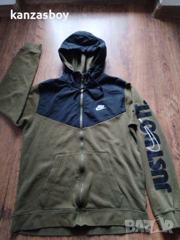 NIKE NSW HBR HOODIE FZ FLC OLIVE - страхотно мъжко горнище М, снимка 4 - Спортни дрехи, екипи - 53999348