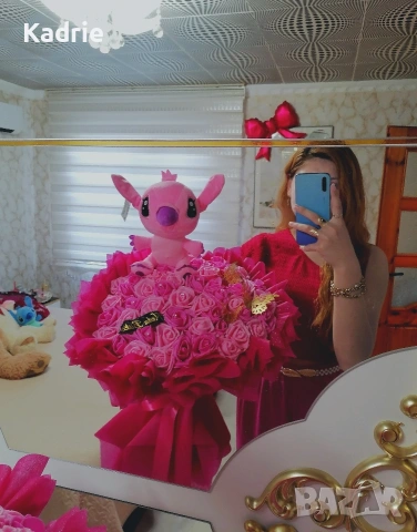 вечен букет с стич 51🌹, снимка 5 - Подаръци за жени - 54917124