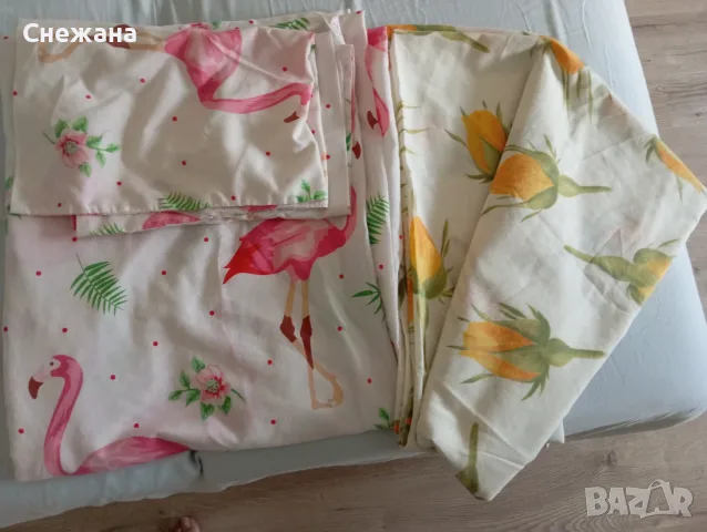 Комплект Бельо чаршафи долен и горен и две калъфки от памучно хасе