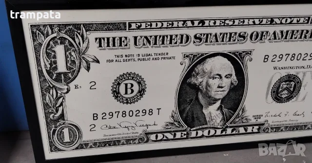 НАЙ ДОБРАТА ОФЕРТА Картина / Пано Един Долар / One Dollar 145x70см., снимка 2 - Картини - 55533510