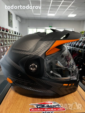 Отваряема мото каска SCORPION ADX-2 CAMINO Orange,L 59-60см. очила 271.86 лв. / 139 €, снимка 2 - Аксесоари и консумативи - 54515497