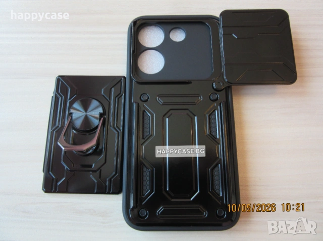 Xiaomi Poco X8 Pro 5G / RING CARD SLOT Удароустойчив кейс гръб калъф със слот за карта и ринг