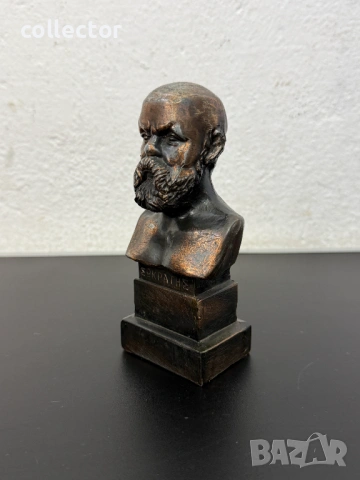 Метален бюст на древногръцкия философ Сократ. №8181, снимка 2 - Антикварни и старинни предмети - 54701392