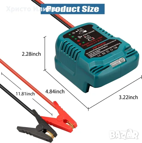 Адаптер за стартер за Bosch Professional 18V батерия 11 Gauge Booster кабели за 12V , снимка 3 - Аксесоари и консумативи - 55662554