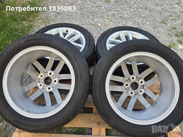 Лети джанти 16ки 5х112 VW + летни гуми 205/55/16 Dunlop, снимка 11 - Гуми и джанти - 55080936
