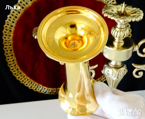 Позлатена чаша,ваза BMF от бронз. , снимка 4 - Антикварни и старинни предмети - 54305877