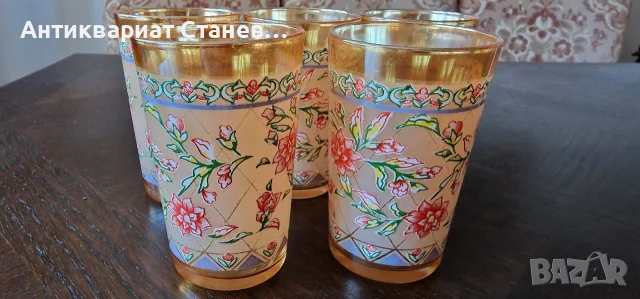 Винтидж комплект от 5 чаши за безалкохолно / вода, снимка 2 - Чаши - 55316646