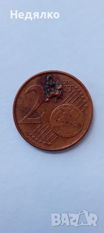 2 евро цента,Австрия,2003г,мега дефект,куриоз , снимка 5 - Нумизматика и бонистика - 55263601
