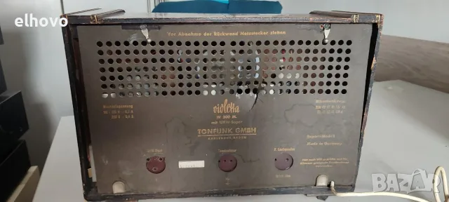 Старо лампово радио TONFUNK Violetta W200M, снимка 4 - Антикварни и старинни предмети - 55586638