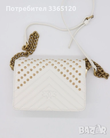 Мини чанта Pinko Love с капси - Бяла, снимка 2 - Чанти - 54172896