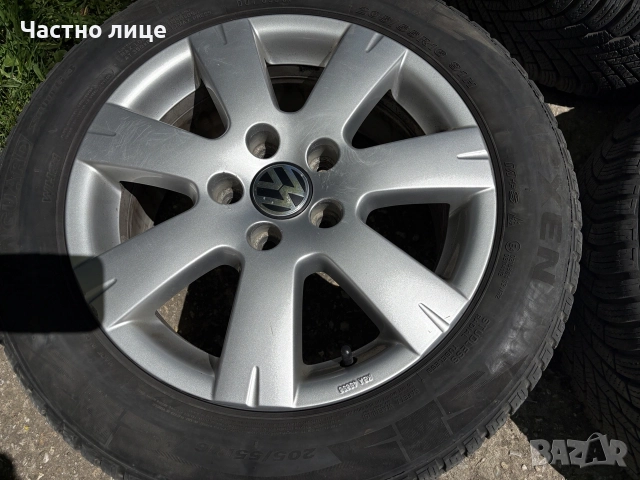 Продавам 16" лети джанти със зимни гуми за VAG - 205/55R16 DOT 3922 5х112 ET42, снимка 3 - Гуми и джанти - 55506379