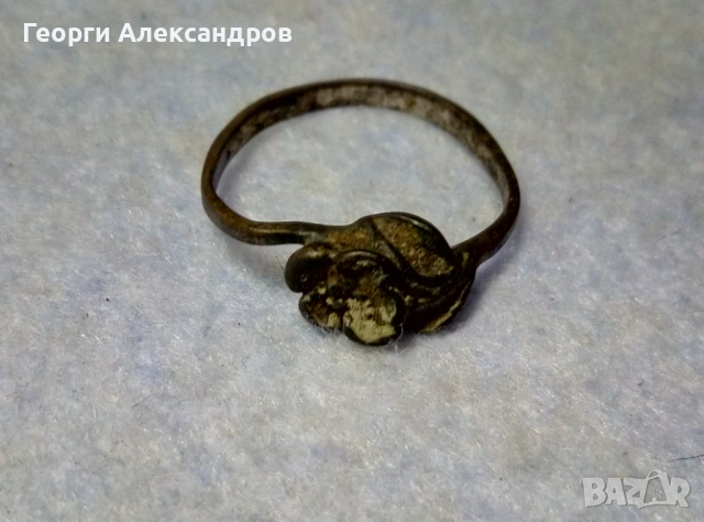 Старинен СРЕБЪРЕН ПРЪСТЕН - РОЗА Оксидирано СРЕБРО 800 Ръчна Изработка!