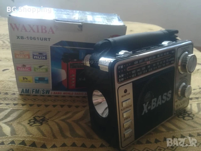 Aкумулаторно, преносимо радио с фенер, MP3, USB, SD карта/ Portable radio with flashlight MP3, USB, снимка 9 - Радиокасетофони, транзистори - 47743552