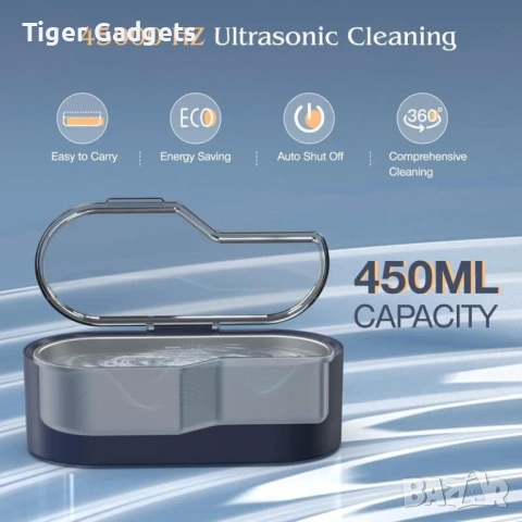 Aparatoo Ultrasonic Jewelry Cleaner 450ml – ултразвукова машина за почистване 45kHz с 4 режима, снимка 6 - Друга електроника - 54477500