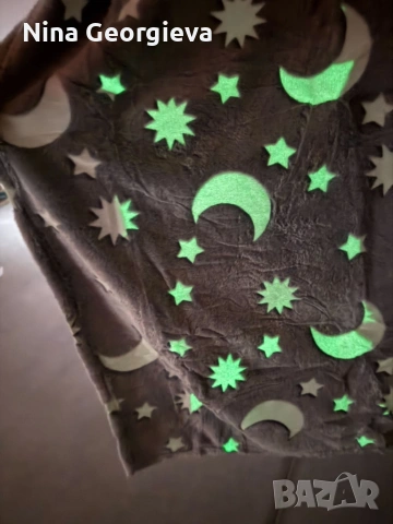 Светещо в тъмното одеяло Magic Blanket + Подарък Голям комплект конструктор с 165 части Плъзгащ блок, снимка 2 - Спално бельо и завивки - 54152067