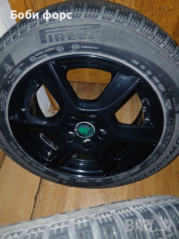 Лети джанти със зимни гуми 5×100 57.1ц.о. шкода, снимка 2 - Гуми и джанти - 53980024