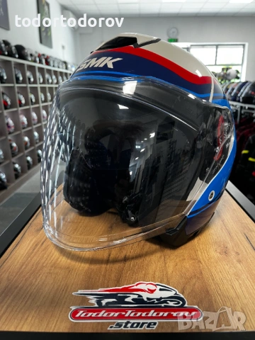 Скутер мото каска SMK GT-J TOURMAX ,S 55-56 вградени очила ,като нова 69.90€