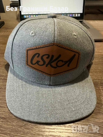 Нова Детска шапка CSKA с плоска козирка, сива за фенове спорт футбол