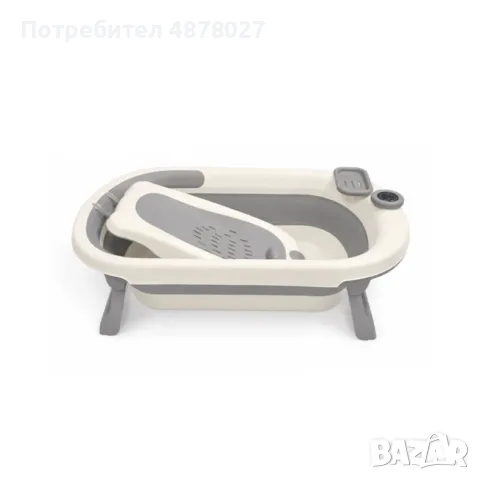 Сгъваема бебешка вана 7 в 1 с термометър и подложка, снимка 7 - За банята - 55408879