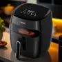 Фритюрник AirFryer , 1350W, 5.2л., LED дисплей, Горещ въздух, Таймер, до 200°C, Черен, снимка 3