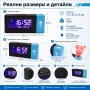 Модерен LED настолен електронен часовник с проектор на стена таван будилник аларма светещ дигитален, снимка 6