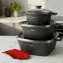 Комплект тенджери – Cheffinger от 3 части с мраморно покритие и капаци + подарък 2 ръкавици, снимка 1