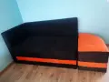 Диван за хол с подвижна табуретка, снимка 1