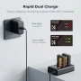 Ново двойно Зарядно за 2 батерии Nikon EN-EL14 USB-C Micro USB D5100 D5200 D5600, снимка 3
