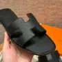 Hermes Oran Black Дамски Черни Чехли 100% Естествена Кожа Код ch1, снимка 4