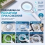 Голяма увеличителна ръчна лупа с LED осветление дръжка USB акумулаторна 10X и 25X лед четене книги, снимка 8
