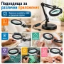 Професионална голяма настолна лупа с LED осветление четене за шиене гоблени стъклена бродиране лед, снимка 8