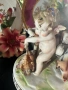 Sitzendorf Germany  Circa 1904 “ Дамата с херувим и куче” Код P2253, снимка 6