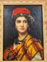 картини Ориенталски красавици,- автентични маслени картини Върху дърво от 20 ти - век., снимка 2