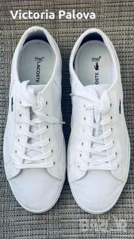 Леки бели маратонки/сникърси LACOSTE оригинал, стелка 24,5см, снимка 8 - Дамски ежедневни обувки - 55517644