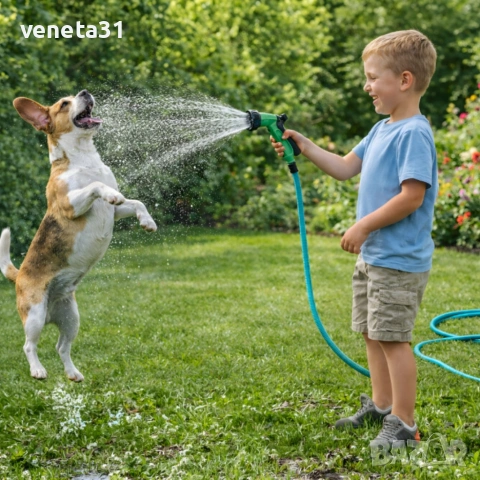 Гъвкав градински маркуч с медни накрайници - без заплитане и прегъване