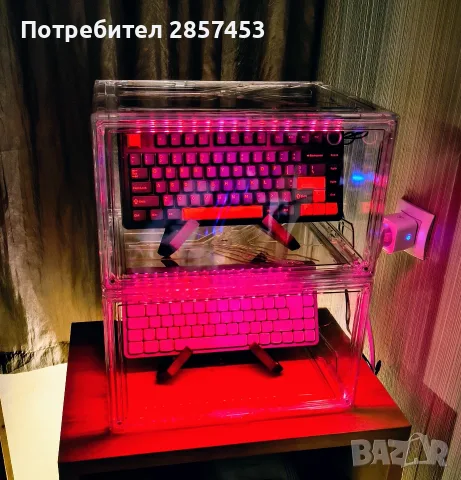 Oltraman комплект 2 LED витрини за обувки / клавиатури – RGB, дистанционно, снимка 4 - Други стоки за дома - 55344758