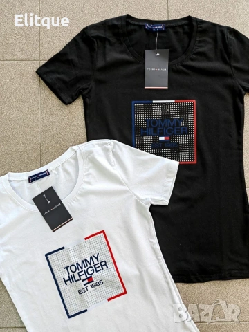 Памучни дамски тениски Tommy Hilfiger и Guess Originals, снимка 2 - Тениски - 54599556