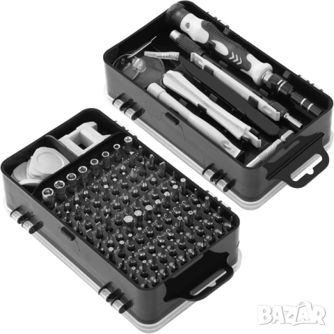 Професионален Комплект Прецизни Отвертки 115 в 1 с 98 Бита за Ремонт на Телефони, Лаптопи и Електрон