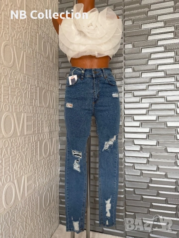 Дамски дънки Slim с накъсан ефект , снимка 10 - Дънки - 50013917