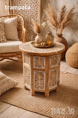 НАЙ ДОБРАТА ОФЕРТА Стара помощна дървена масичка 