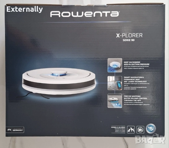 Прахосмукачка робот Rowenta X-PLORER Serie 90 Animal & Allergy RR8777WH - гаранция, снимка 6 - Прахосмукачки - 54562553