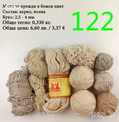 Евтини прежди в малки количества - нови и остатъци, снимка 14 - Други - 52042357