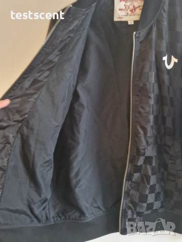 $280 Оригинално мъжко дизайнерско яке True Religion Jacket Buddha Satin Bomber Nylon Размер L, снимка 10 - Якета - 54020259