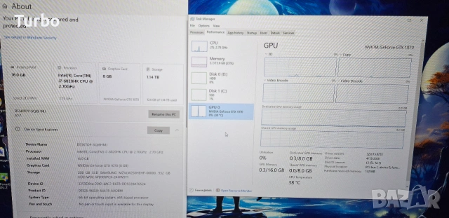 17.3' 75hz IPS Lenovo Y910 Intel Core i7-6820HK/NVIDIA GTX1070 8GB GDDR5/16GB/256GB SSD+TB, снимка 5 - Лаптопи за игри - 55228419