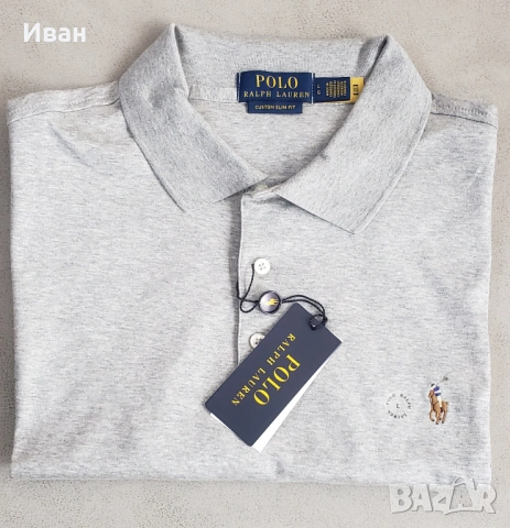 Нова оригинална фланелка Polo Ralph Lauren custom slim fit - размер  L, M - 100% памук, снимка 4 - Тениски - 54072405