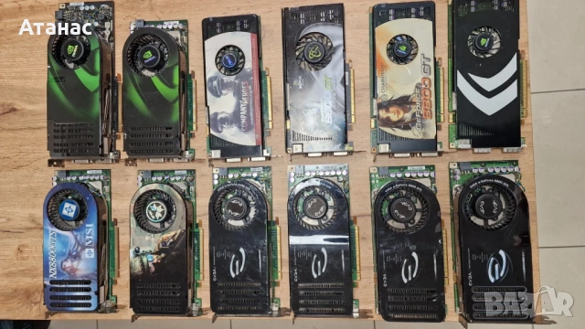 Колекция от винтидж видеокарти NVIDIA GeForce 8800 (EVGA, ASUS, MSI, XFX) – Рядка ретро техника