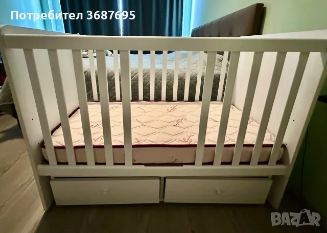 Продавам бебешко легло-люлка Rini Play Arbor + матрак Pierre Cardin Magniflex Bambino 60x120 см, снимка 2 - Бебешки легла и матраци - 55456308